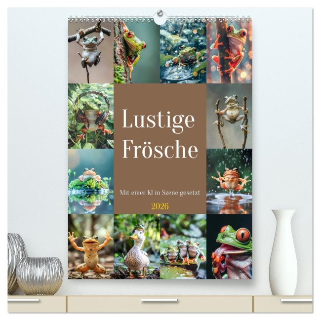 Lustige Frösche (hochwertiger Premium Wandkalender 2026 DIN A2 hoch), Kunstdruck in Hochglanz - Steffen Gierok-Latniak