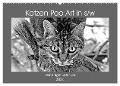 Katzen Pop Art in s/w - Kleine Tiger unter uns (Wandkalender 2024 DIN A2 quer), CALVENDO Monatskalender - Marion Bönner