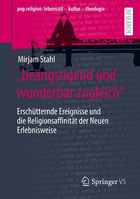 "beängstigend und wunderbar zugleich" - Mirjam Stahl