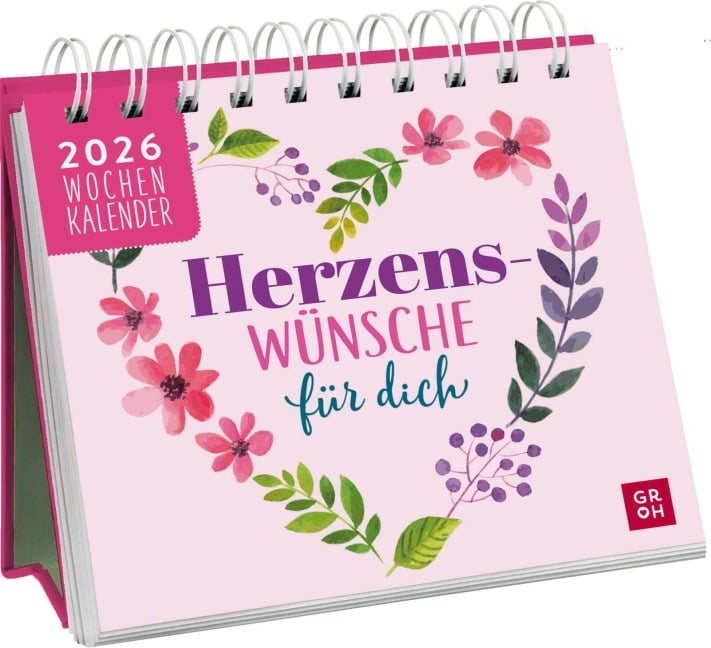 Mini-Wochenkalender 2026: Herzenswünsche für dich - 