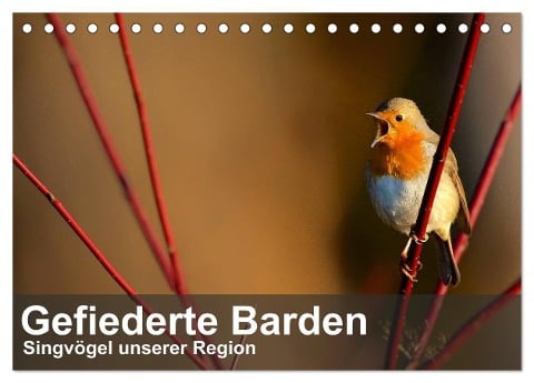 Gefiederte Barden - Singvögel unserer Region (Tischkalender 2024 DIN A5 quer), CALVENDO Monatskalender - Alexander Krebs