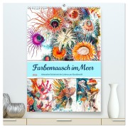Cover-Bild zum Titel 'Farbenrausch im Meer - Abstrakte Schönheit des Lebens am Korallenriff (hochwertiger Premium Wandkalender 2026 DIN A2 hoch), Kunstdruck in Hochglanz' von 'Anja Frost'