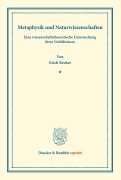 Cover-Bild zum Titel 'Metaphysik und Naturwissenschaften' von 'Erich Becher'