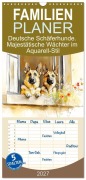 Cover-Bild zum Titel 'Familienplaner 2027 - Deutsche Schäferhunde. Majestätische Wächter im Aquarell-Stil mit 5 Spalten (Wandkalender, 21 x 45 cm) CALVENDO' von 'Rose Hurley'