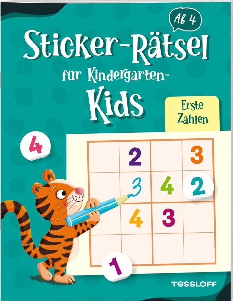 Sticker-Rätsel für Kindergarten-Kids. Erste Zahlen - 