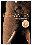 Cover-Bild zum Titel 'ELEFANTEN - Asiens graue Riesen (Wandkalender 2026 DIN A4 hoch), CALVENDO Monatskalender' von 'BuddhaART BuddhaART'