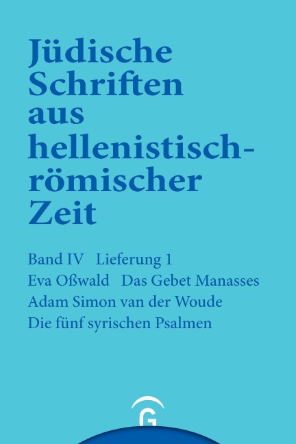 Das Gebet Manasses. Die fünf syrischen Psalmen - Eva Osswald, A. S. van der Woude