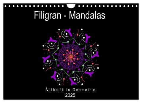 Filigran - Mandalas (Wandkalender 2025 DIN A4 quer), CALVENDO Monatskalender - Gabi Zapf