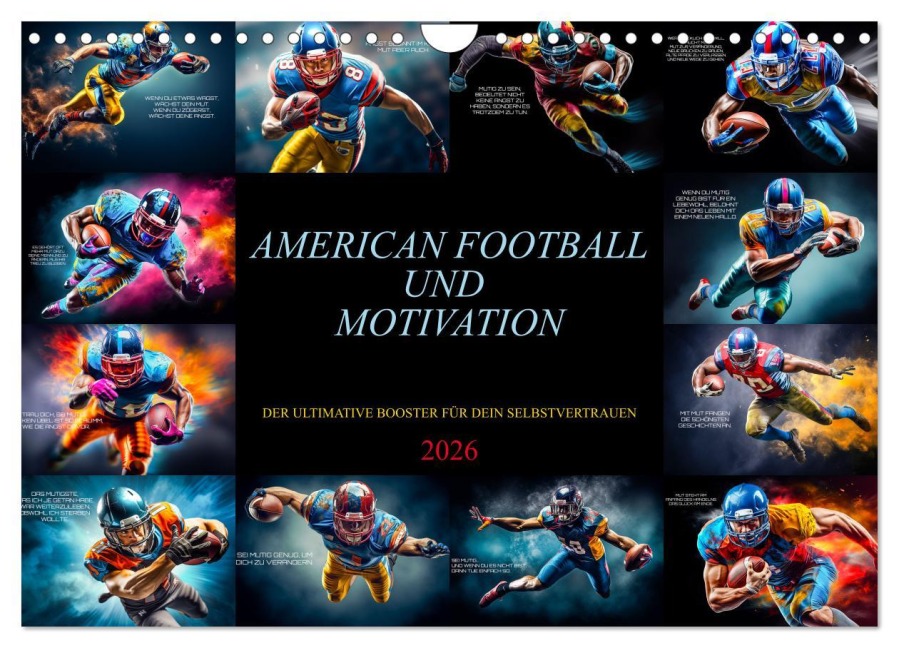 American Football und Motivation (Wandkalender 2026 DIN A4 quer), CALVENDO Monatskalender - Dirk Meutzner