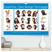 Cover-Bild zum Titel 'ComicZoo - eine lustige Tiertruppe (hochwertiger Premium Wandkalender 2026 DIN A2 quer), Kunstdruck in Hochglanz' von 'Kerstin Waurick'
