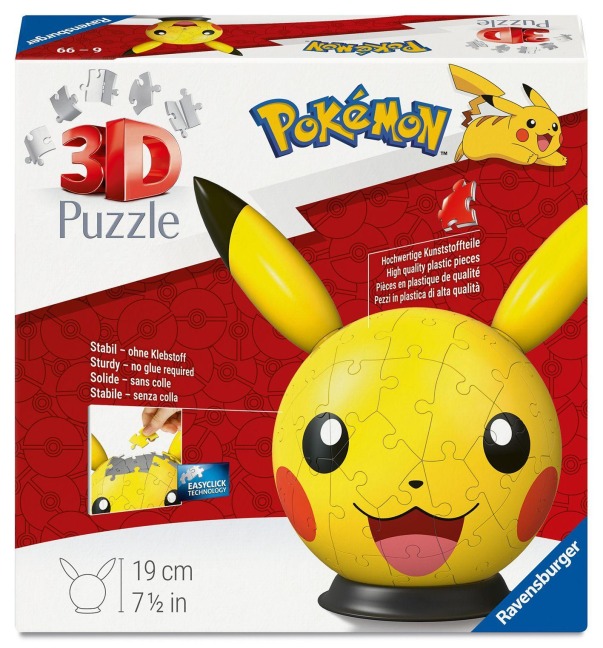 Puzzle-Ball Pokémon Pikachu mit ansteckbaren Ohren - 