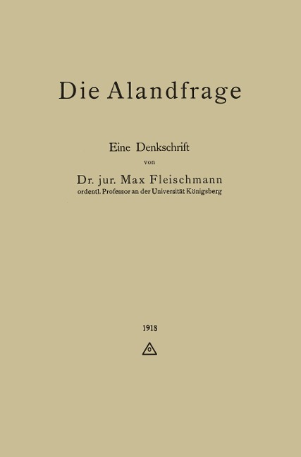 Die Alandfrage - Max Fleischmann