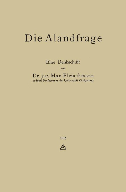 Die Alandfrage - Max Fleischmann
