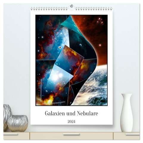 Galaxien und Nebulare (hochwertiger Premium Wandkalender 2024 DIN A2 hoch), Kunstdruck in Hochglanz - Simon Glimm