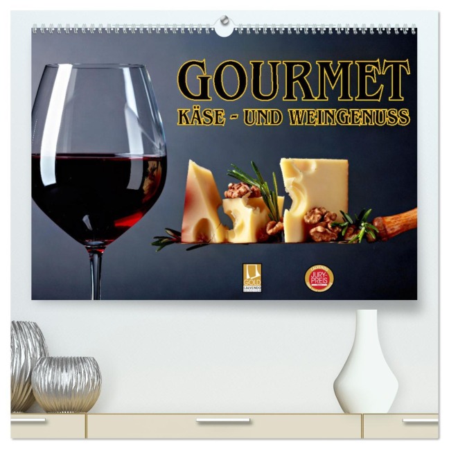 Gourmet Käse - und Weingenuss (hochwertiger Premium Wandkalender 2026 DIN A2 quer), Kunstdruck in Hochglanz - Susan Michel