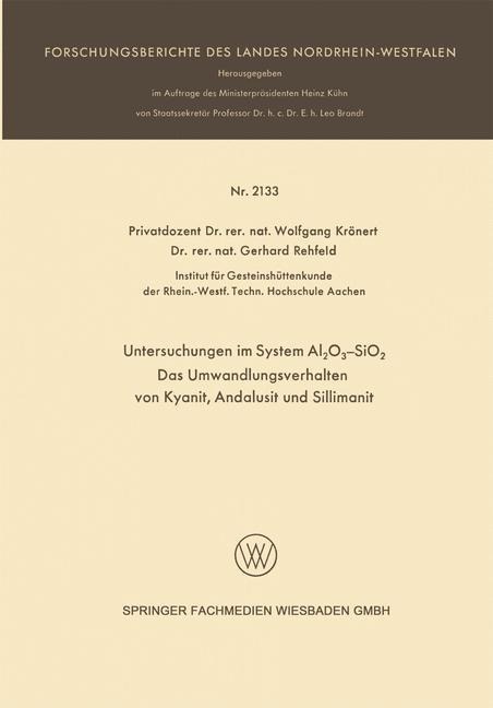 Untersuchungen im System Al2O3-SiO2 - Wolfgang Krönert