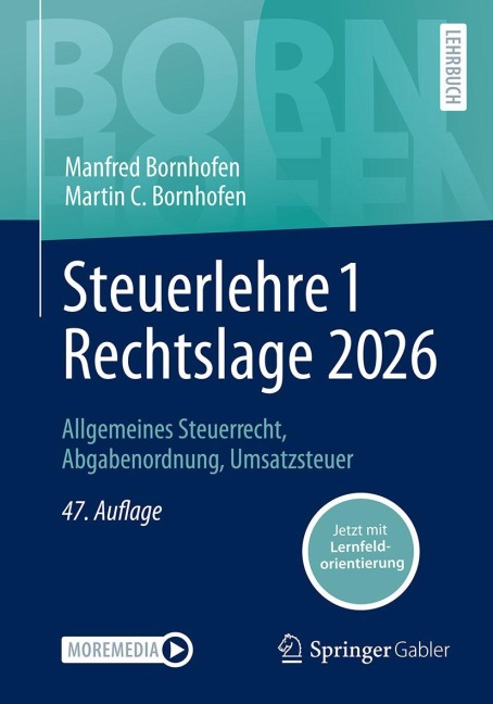Steuerlehre 1 Rechtslage 2026 - Manfred Bornhofen, Martin C. Bornhofen