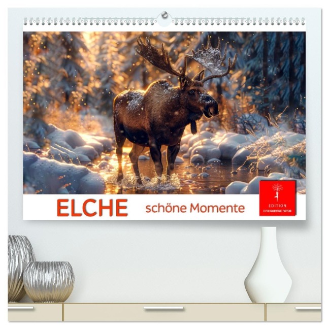 Elche - schöne Momente (hochwertiger Premium Wandkalender 2026 DIN A2 quer), Kunstdruck in Hochglanz - Peter Roder