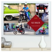 Cover-Bild zum Titel 'MZ BIKER - Ein Motorrad der DDR in Kuba (hochwertiger Premium Wandkalender 2026 DIN A2 quer), Kunstdruck in Hochglanz' von 'Henning von Löwis of Menar'