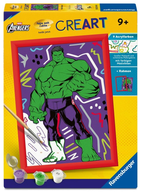 CreArt, Malen nach Zahlen Kinder Marvel Avengers - Hulk Smash - 
