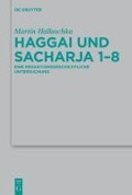 Cover-Bild zum Titel 'Haggai und Sacharja 1-8' von 'Martin Hallaschka'