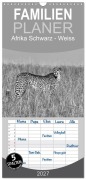 Cover-Bild zum Titel 'Familienplaner 2027 - Afrika Schwarz - Weiss mit 5 Spalten (Wandkalender, 21 x 45 cm) CALVENDO' von 'Angelika Stern'