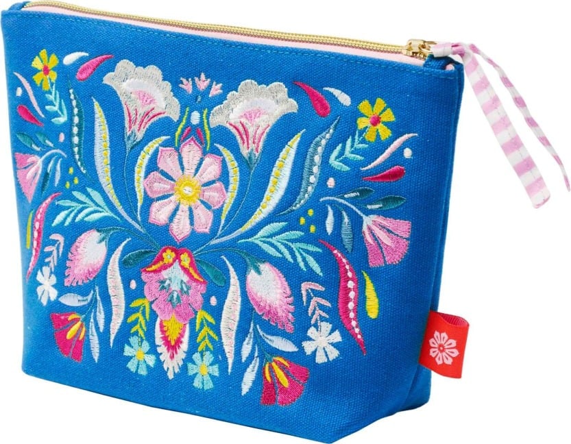 Fiesta del Sol Accessoirestasche bestickt, 18 x 24 cm, königsblau - 
