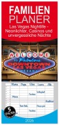 Familienplaner 2026 - Las Vegas Nightlife - Neonlichter, Casinos und unvergessliche Nächte mit 5 Spalten (Wandkalender, 21 x 45 cm) CALVENDO - Michael Bihlmayer - Bihlmayer-MEDIA
