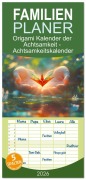 Cover-Bild zum Titel 'Familienplaner 2026 - Origami Kalender der Achtsamkeit - Achtsamkeitskalender mit 5 Spalten (Wandkalender, 21 x 45 cm) CALVENDO' von 'Mb Fotografie'