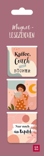 Magnetlesezeichen Kaffee, Couch und Bücher - 