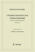 Cover-Bild zum Titel 'Edmund Husserl. Untersuchungen zur Urteilstheorie' von 'Edmund Husserl'