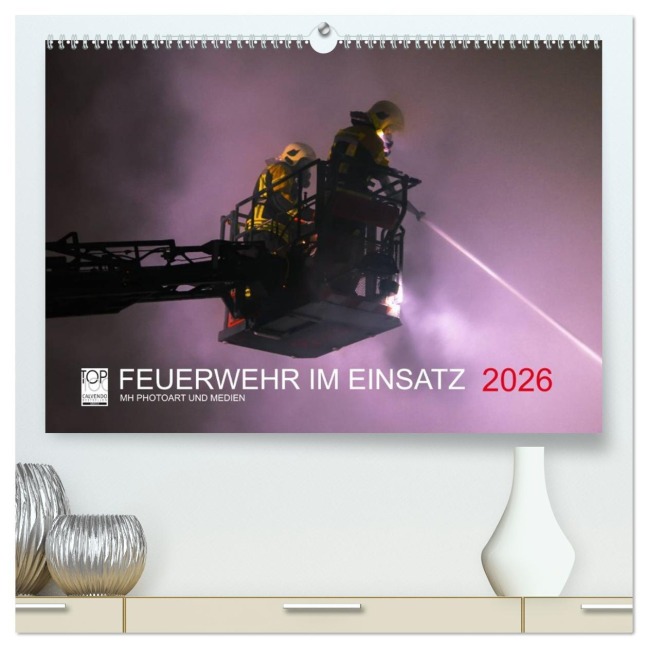 FEUERWEHR IM EINSATZ (hochwertiger Premium Wandkalender 2026 DIN A2 quer), Kunstdruck in Hochglanz - Marcus Heinz