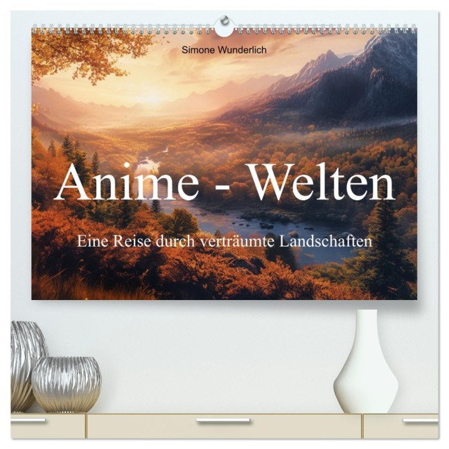 Anime - Welten: Eine Reise durch verträumte Welten (hochwertiger Premium Wandkalender 2026 DIN A2 quer), Kunstdruck in Hochglanz - Simone Wunderlich