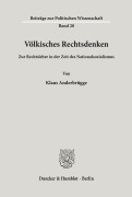Cover-Bild zum Titel 'Völkisches Rechtsdenken.' von 'Klaus Anderbrügge'