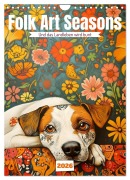 Cover-Bild zum Titel 'Folk Art Seasons (Wandkalender 2026 DIN A4 hoch), CALVENDO Monatskalender' von 'Daniela Tapper'