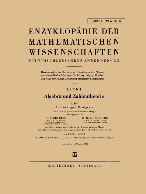 15. Darstellungstheorie der Endlichen Gruppen - Hermann Boerner