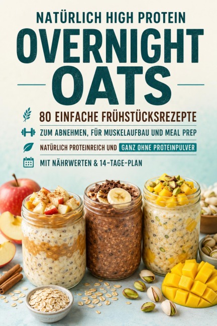 Natürlich High Protein: Overnight Oats -80 einfache Frühstücksrezepte zum Abnehmen, für Muskelaufbau und Meal Prep - Clara Haferberg