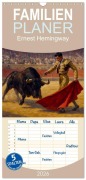Cover-Bild zum Titel 'Familienplaner 2026 - Ernest Hemingway mit 5 Spalten (Wandkalender, 21 x 45 cm) CALVENDO' von 'Steffani Lehmann'