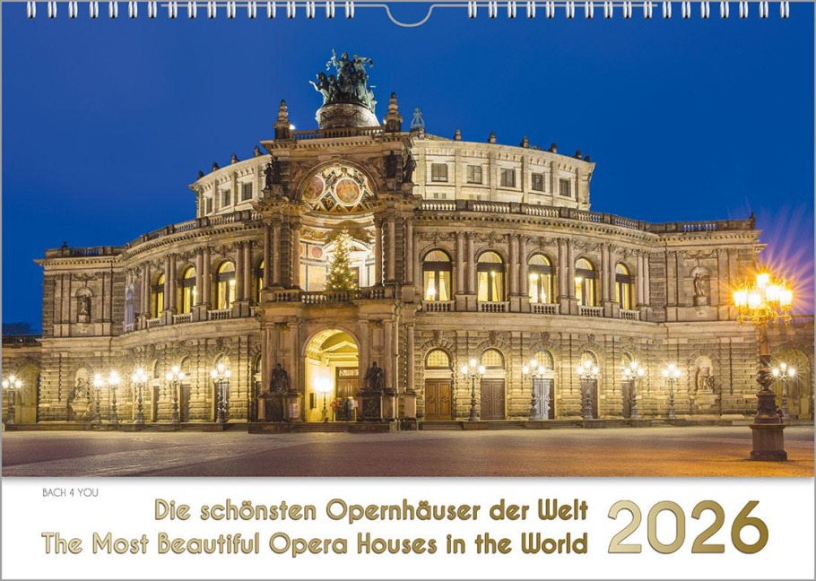 Opernhäuser, ein Musik-Kalender 2026, DIN A3 - Peter Bach Jr.