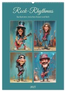Cover-Bild zum Titel 'Rock-Rhythmus. Karikaturen zwischen Kunst und Kult (Wandkalender 2027 DIN A2 hoch), CALVENDO Monatskalender' von 'Rose Hurley'