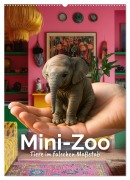Cover-Bild zum Titel 'Mini-Zoo - Tiere im falschen Maßstab (Wandkalender 2026 DIN A2 hoch), CALVENDO Monatskalender' von 'Renaissance Soul'