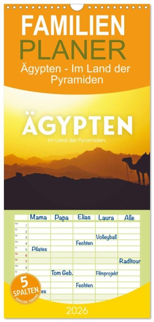 Familienplaner 2026 - Ägypten - Im Land der Pyramiden mit 5 Spalten (Wandkalender, 21 x 45 cm) CALVENDO - Sf Sf