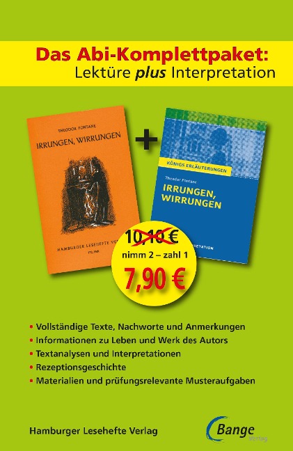 Irrungen, Wirrungen - Lektüre plus Interpretation: Königs Erläuterung + kostenlosem Hamburger Leseheft von Theodor Fontane. - Theodor Fontane
