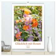 Cover-Bild zum Titel 'Glücklich mit Rosen (hochwertiger Premium Wandkalender 2026 DIN A2 hoch), Kunstdruck in Hochglanz' von 'Gisela Kruse'