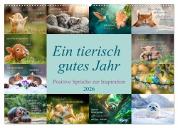 Cover-Bild zum Titel 'Ein tierisch gutes Jahr (Wandkalender 2026 DIN A2 quer), CALVENDO Monatskalender' von 'Melanie Viola'