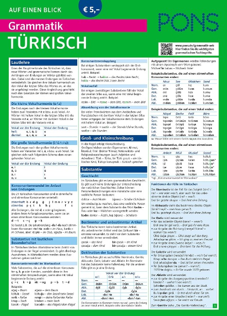 PONS Grammatik auf einen Blick Türkisch - 