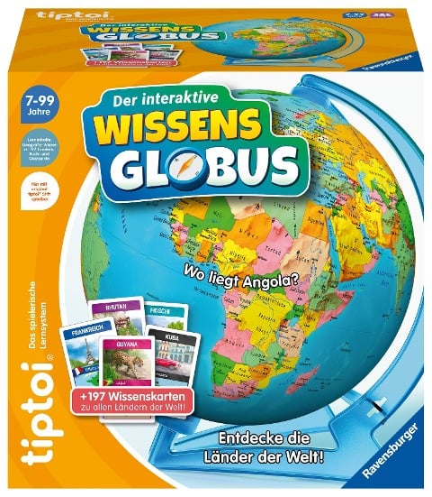 tiptoi Spiel 00107 - Der interaktive Wissens-Globus - Lern-Globus für Kinder ab 7 Jahren, lehrreicher Globus für Jungen und Mädchen, für 1-4 Spieler - 