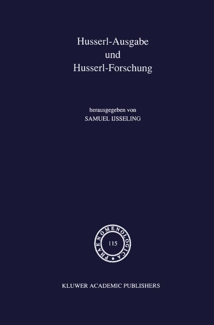 Husserl-Ausgabe und Husserl-Forschung - 