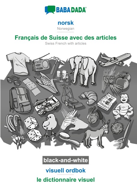 norsk (bokmål) - Français de Suisse avec des articles, visuell ordbok, BW - Babadada Gmbh