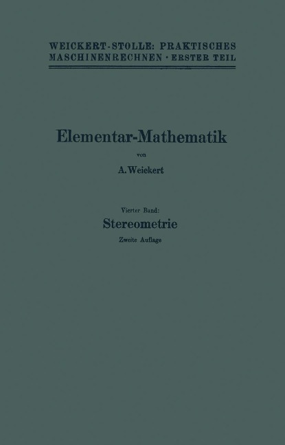 Elementar-Mathematik - A. Weickert
